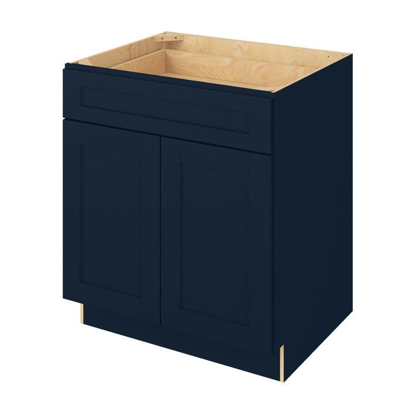 30"W Base Cabinet with Double Doors and One Drawer in Catalina Nautical Blue