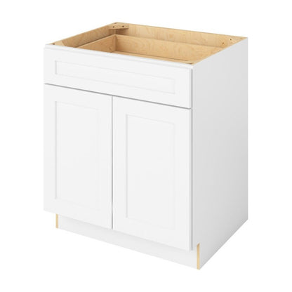 30"W Base Cabinet with Double Doors and One Drawer in Catalina Polar White