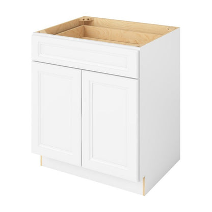 30"W Base Cabinet with Double Doors and One Drawer in Maui Polar White