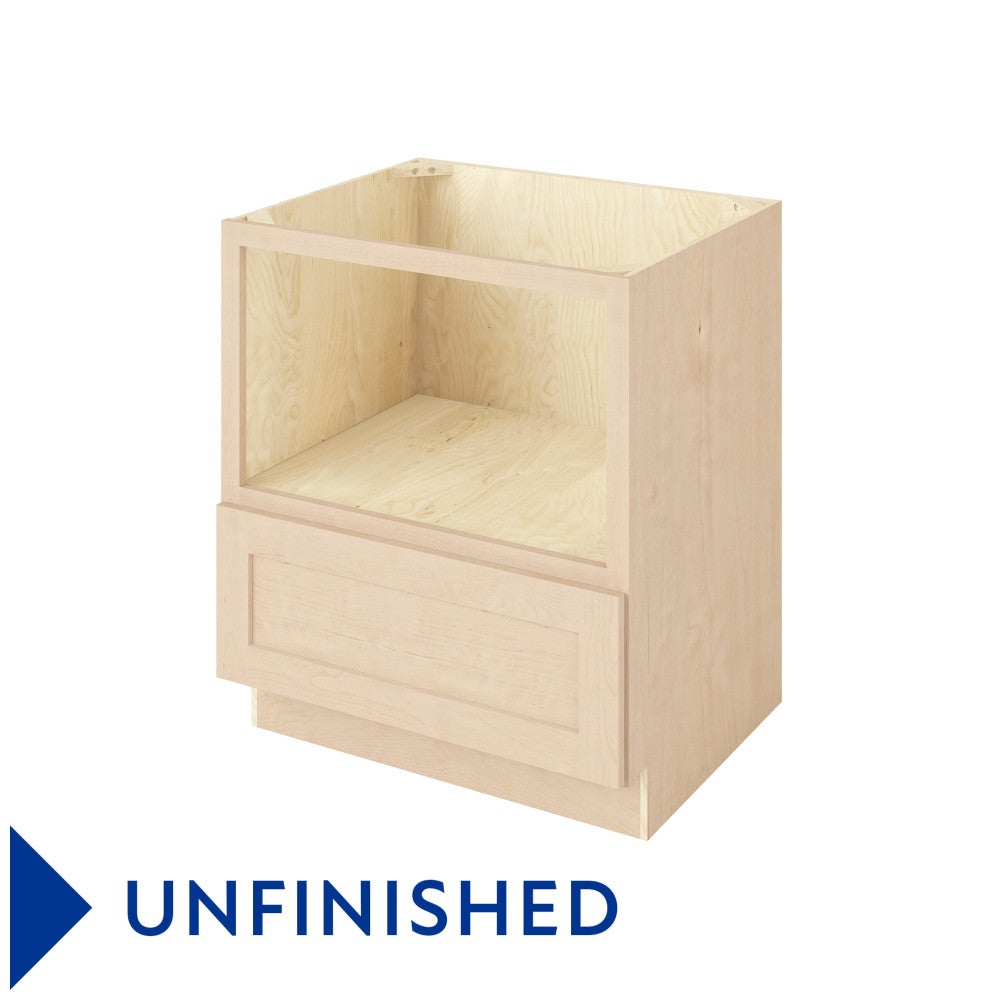 30"W Microwave Base Cabinet with One Drawer in Catalina Unfinished