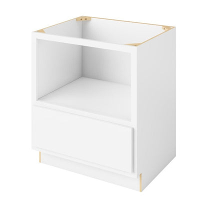 30"W Microwave Base Cabinet with One Drawer in Hatteras Polar White