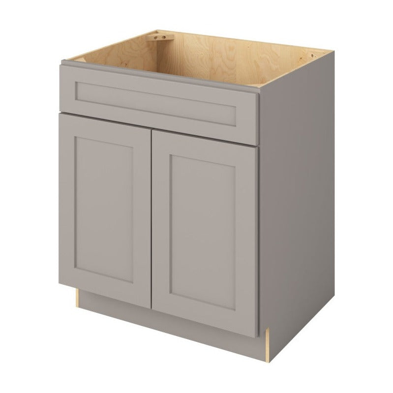 30"W Sink Base Cabinet with Double Doors in Catalina Pebble Grey