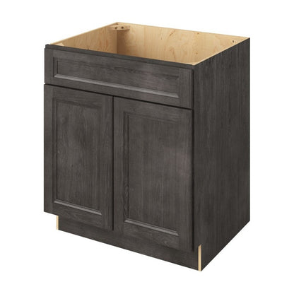 30"W Sink Base Cabinet with Double Doors in Maui Slate