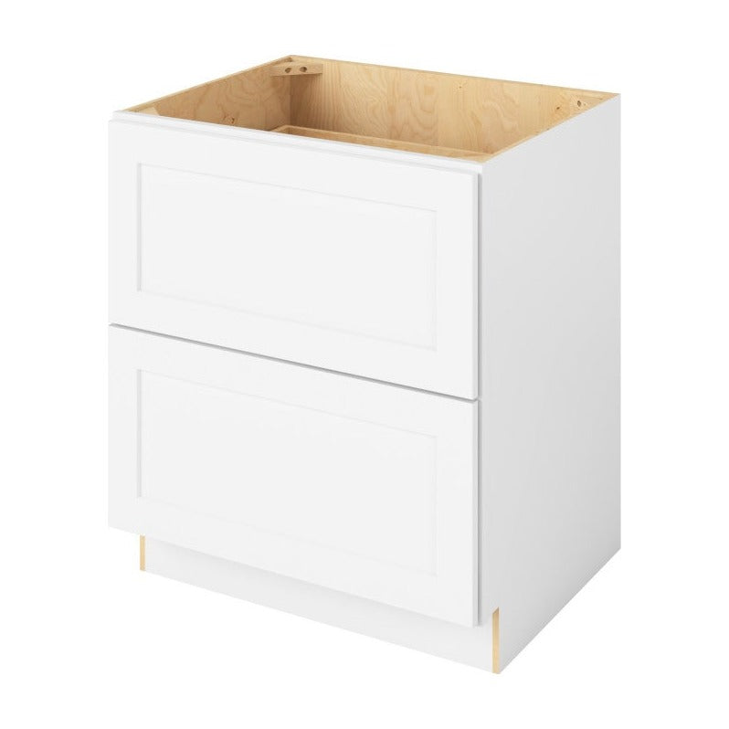 30"W Two Drawer Base Cabinet in Catalina Polar White