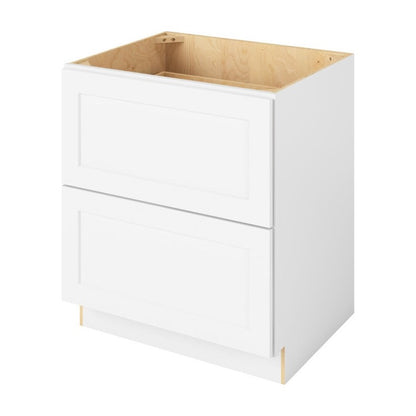 30"W Two Drawer Base Cabinet in Catalina Polar White