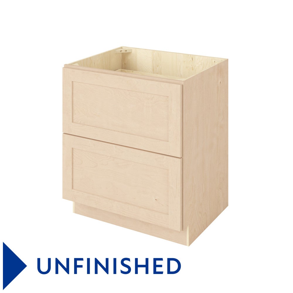 30"W Two Drawer Base Cabinet in Catalina Unfinished