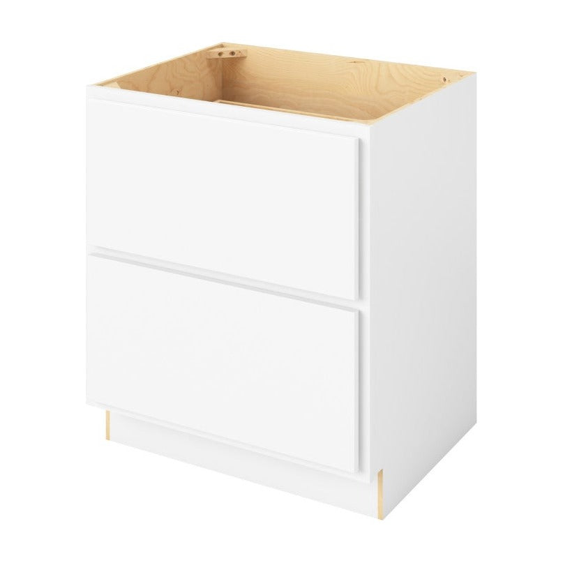30"W Two Drawer Base Cabinet in Hatteras Polar White