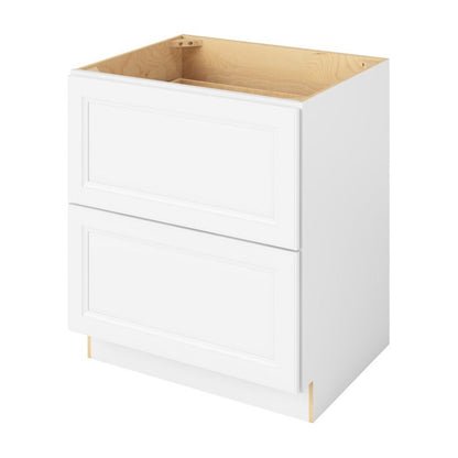 30"W Two Drawer Base Cabinet in Maui Polar White