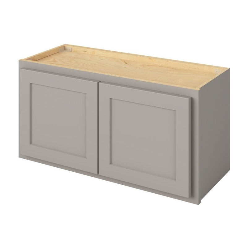 30"W x 15"H Wall Cabinet with Double Doors in Hatteras Pebble Grey