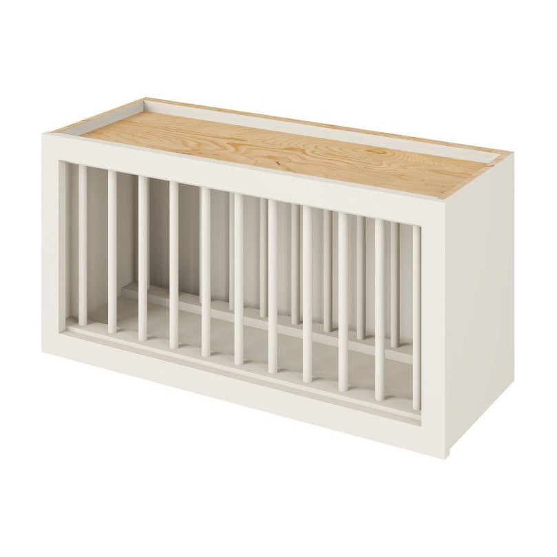 30"W x 15"H Wall Plate Rack in Shell White