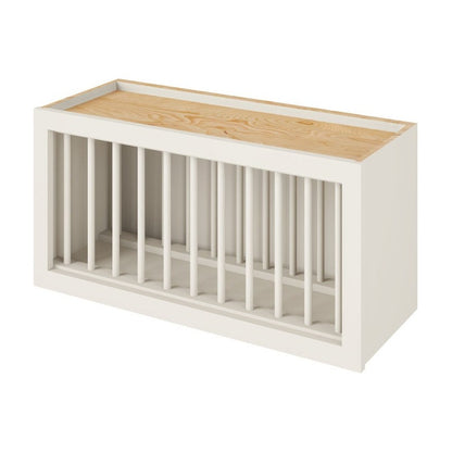 30"W x 15"H Wall Plate Rack in Shell White
