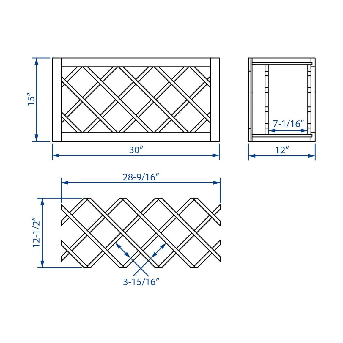 30"W x 15"H Wall Wine Rack in Espresso, view 4