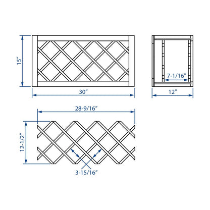 30"W x 15"H Wall Wine Rack in Espresso, view 4