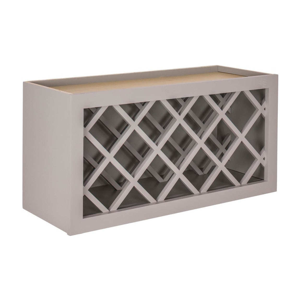 30"W x 15"H Wall Wine Rack in Pebble Grey