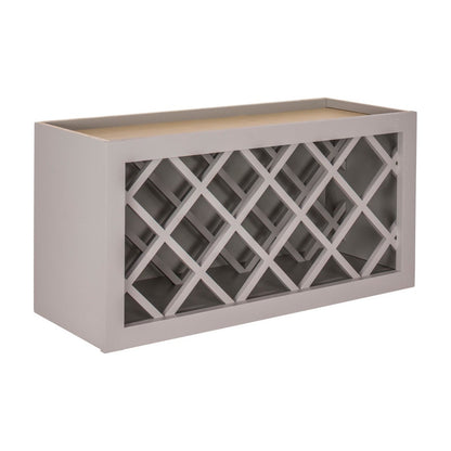 30"W x 15"H Wall Wine Rack in Pebble Grey
