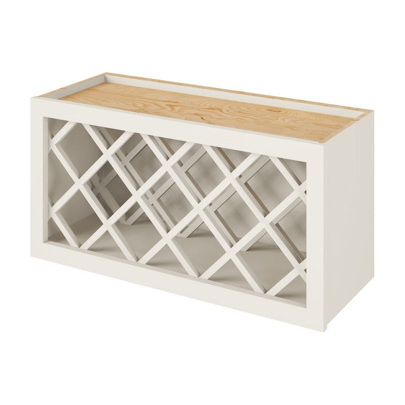 30"W x 15"H Wall Wine Rack in Shell White
