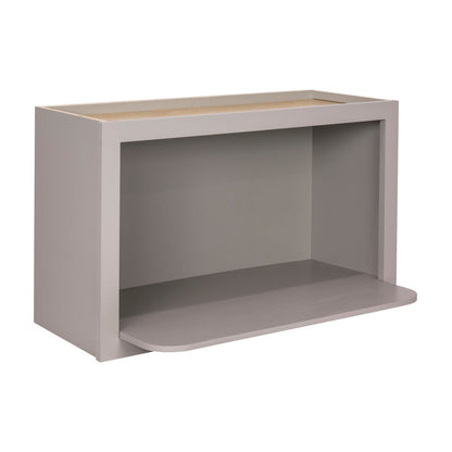 30"W x 18"H Wall Microwave Shelf Cabinet in Pebble Grey
