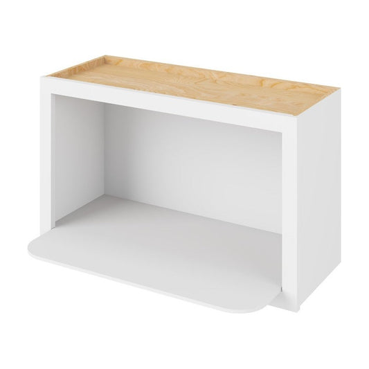 30"W x 18"H Wall Microwave Shelf Cabinet in Polar White