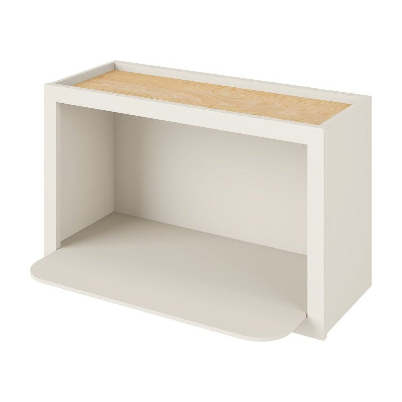 30"W x 18"H Wall Microwave Shelf Cabinet in Shell White