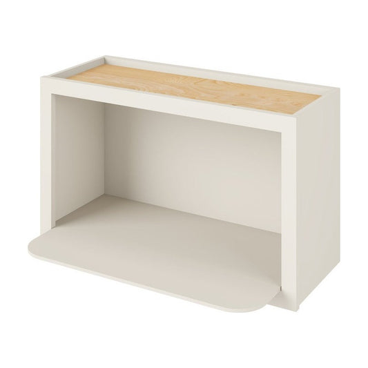 30"W x 18"H Wall Microwave Shelf Cabinet in Shell White