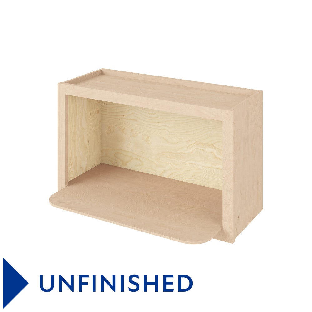 30"W x 18"H Wall Microwave Shelf Cabinet in Unfinished