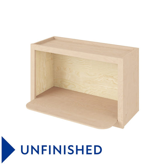30"W x 18"H Wall Microwave Shelf Cabinet in Unfinished