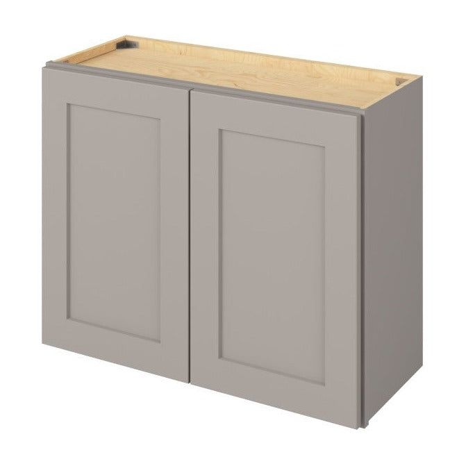 30"W x 24"H Wall Cabinet with Double Doors and One Shelf in Catalina Pebble Grey