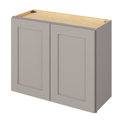 30"W x 24"H Wall Cabinet with Double Doors and One Shelf in Catalina Pebble Grey