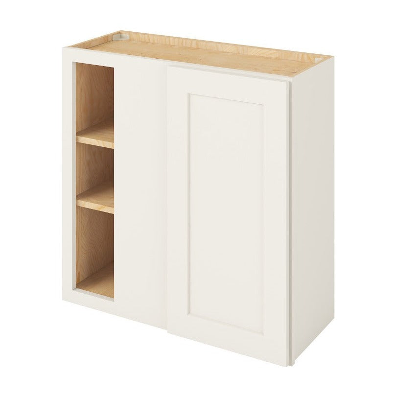 30"W x 30"H Universal Blind Corner Wall Cabinet with Single Door and Two Shelves in Catalina Shell White