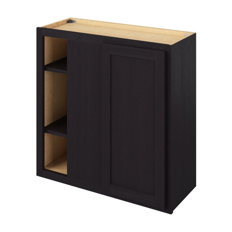 30"W x 30"H Universal Blind Corner Wall Cabinet with Single Door and Two Shelves in Hatteras Espresso