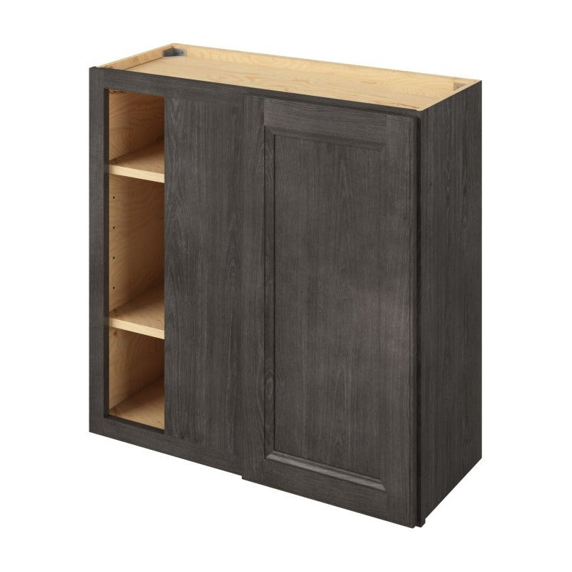 30"W x 30"H Universal Blind Corner Wall Cabinet with Single Door and Two Shelves in Maui Slate