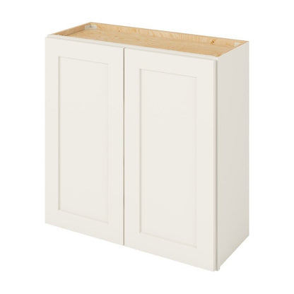 30"W x 30"H Wall Cabinet with Double Doors and Two Shelves in Catalina Shell White