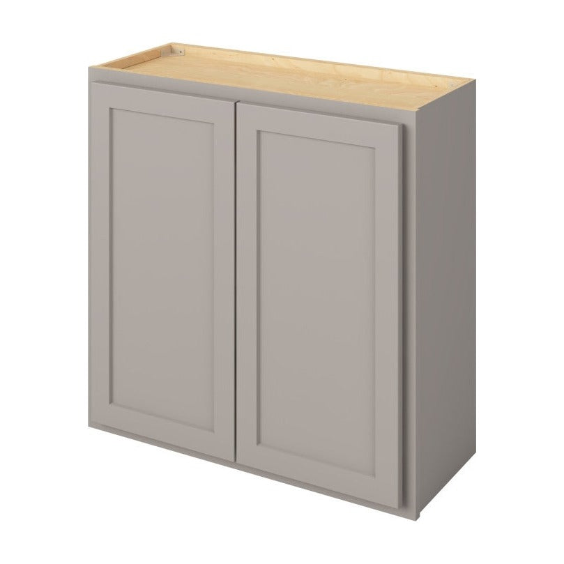 30"W x 30"H Wall Cabinet with Double Doors and Two Shelves in Hatteras Pebble Grey