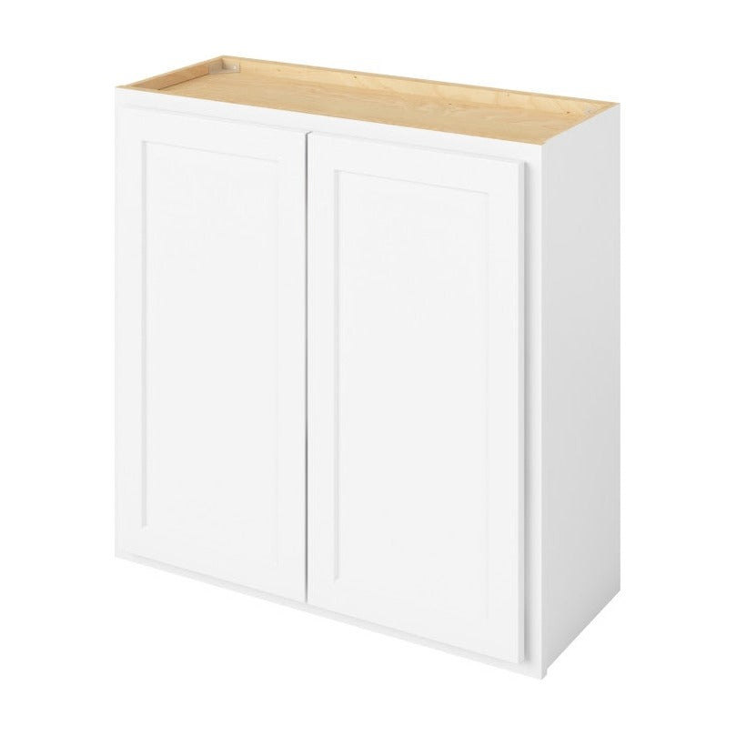 30"W x 30"H Wall Cabinet with Double Doors and Two Shelves in Hatteras Polar White