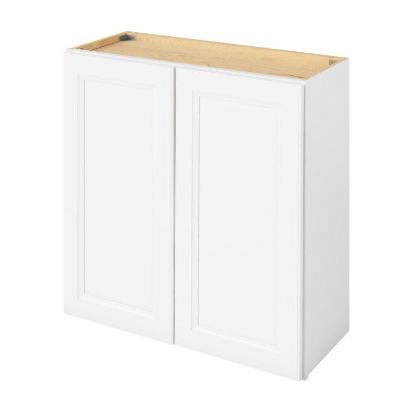 30"W x 30"H Wall Cabinet with Double Doors and Two Shelves in Maui Polar White