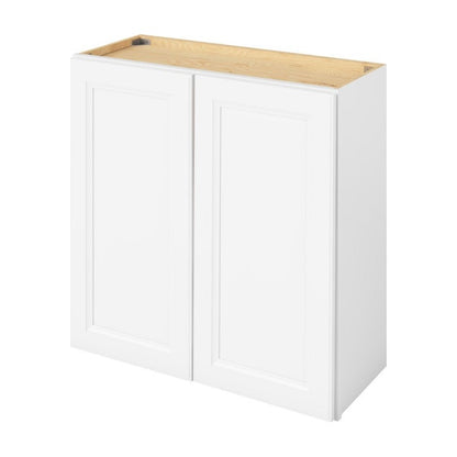 30"W x 30"H Wall Cabinet with Double Doors and Two Shelves in Maui Polar White