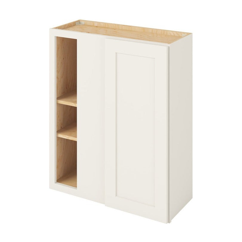 30"W x 36"H Universal Blind Corner Wall Cabinet with Single Door and Two Shelves in Catalina Shell White