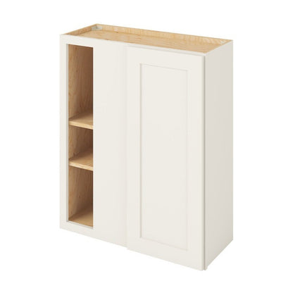 30"W x 36"H Universal Blind Corner Wall Cabinet with Single Door and Two Shelves in Catalina Shell White