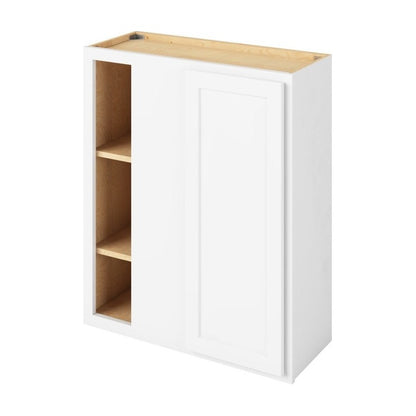 30"W x 36"H Universal Blind Corner Wall Cabinet with Single Door and Two Shelves in Hatteras Polar White