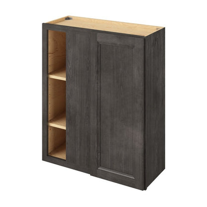 30"W x 36"H Universal Blind Corner Wall Cabinet with Single Door and Two Shelves in Maui Slate