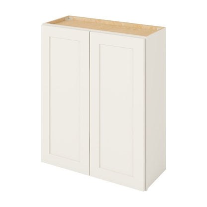 30"W x 36"H Wall Cabinet with Double Doors and Two Shelves in Catalina Shell White