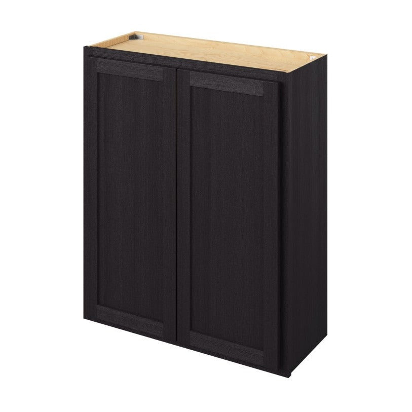 30"W x 36"H Wall Cabinet with Double Doors and Two Shelves in Hatteras Espresso