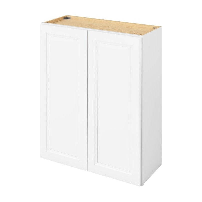 30"W x 36"H Wall Cabinet with Double Doors and Two Shelves in Maui Polar White