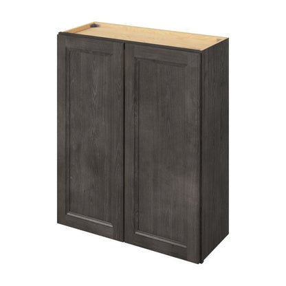 30"W x 36"H Wall Cabinet with Double Doors and Two Shelves in Maui Slate