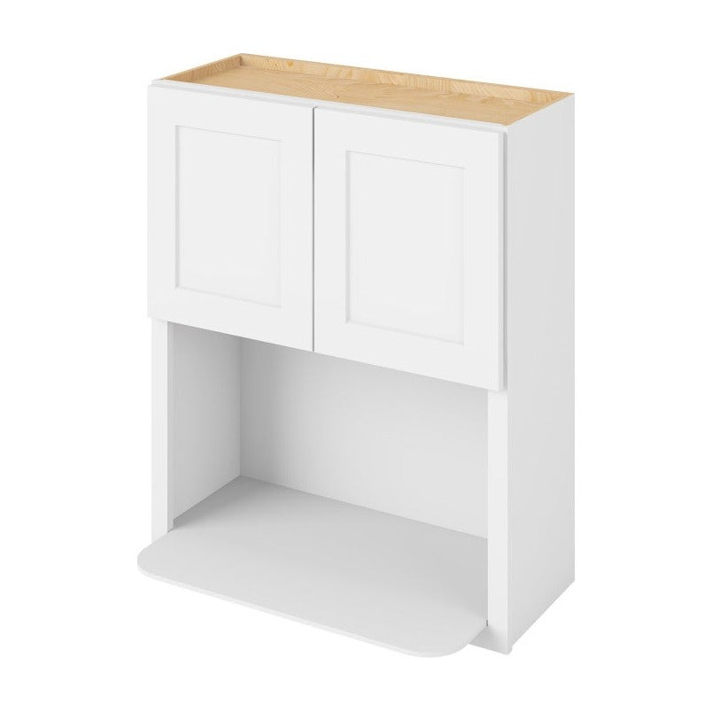 30"W x 36"H Wall Microwave Cabinet with Double Doors in Catalina Polar White