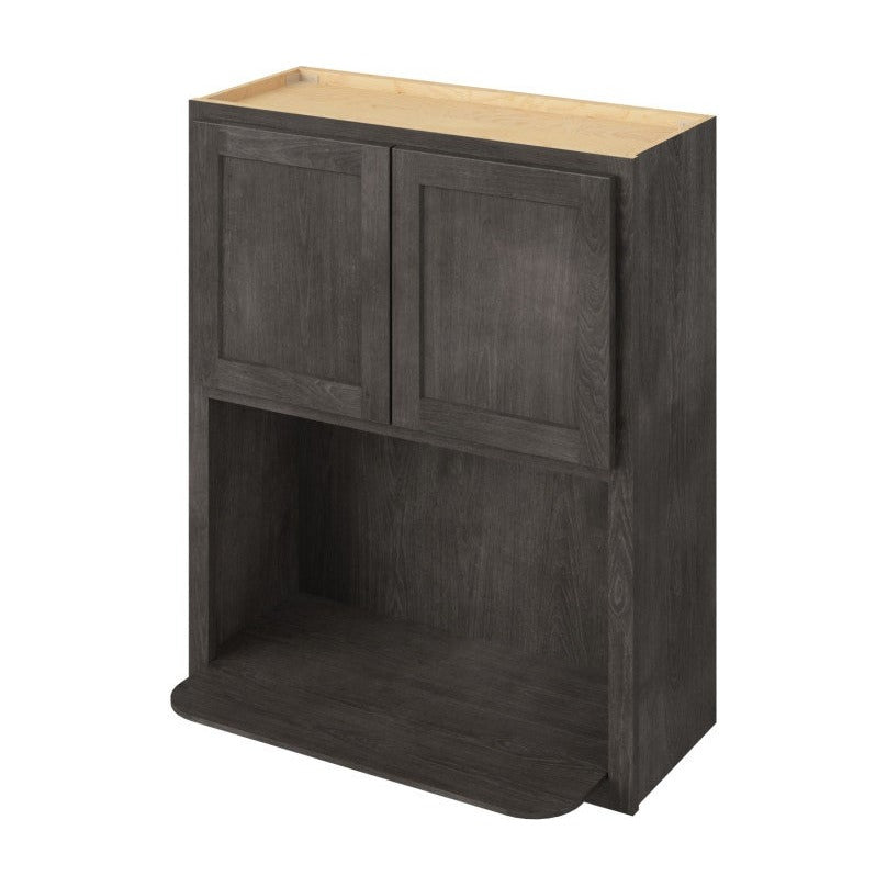 30"W x 36"H Wall Microwave Cabinet with Double Doors in Hatteras Slate