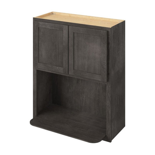 30"W x 36"H Wall Microwave Cabinet with Double Doors in Hatteras Slate