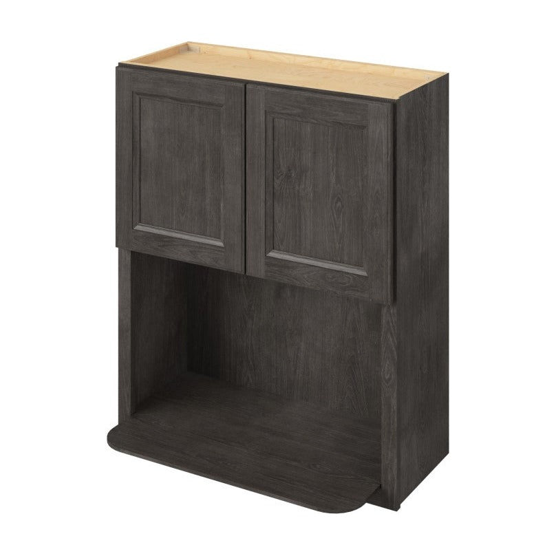 30"W x 36"H Wall Microwave Cabinet with Double Doors in Maui Slate