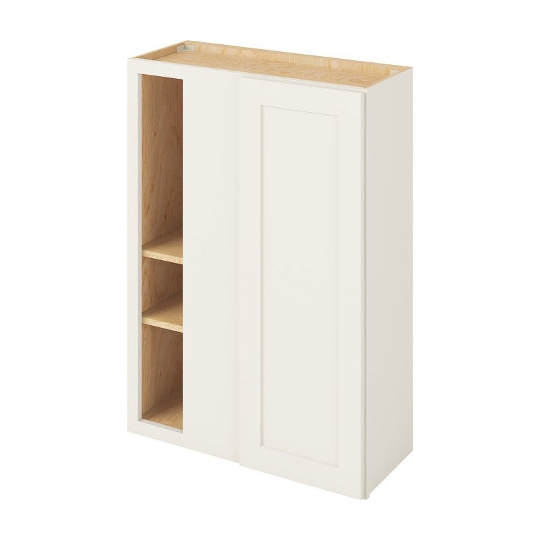 30"W x 42"H Universal Blind Corner Wall Cabinet with Single Door and Three Shelves in Catalina Shell White