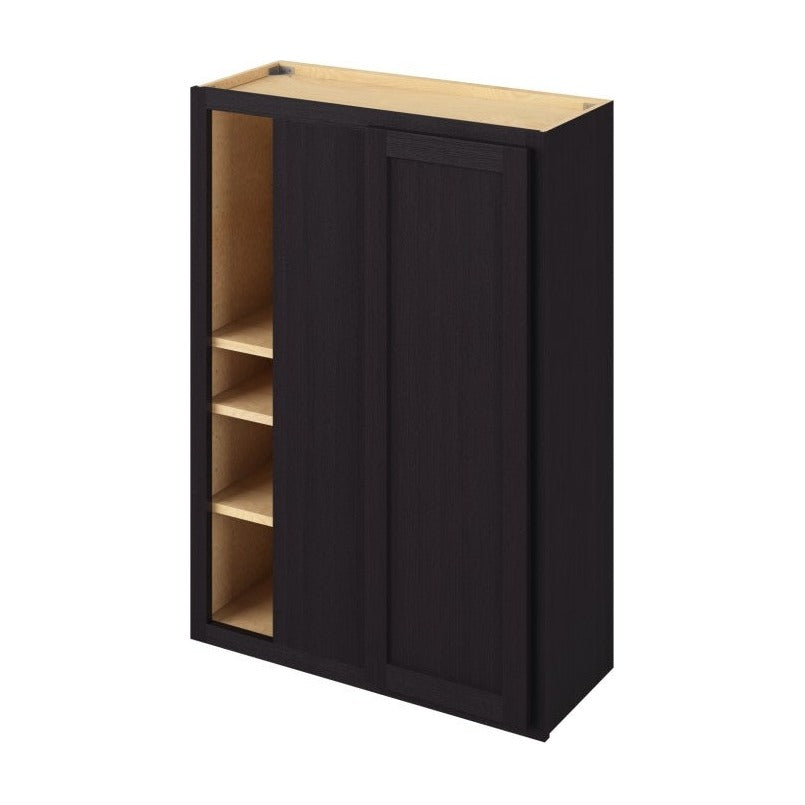 30"W x 42"H Universal Blind Corner Wall Cabinet with Single Door and Three Shelves in Hatteras Espresso